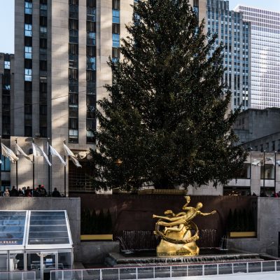 New York City Rockefeller Center Weihnachtsbaum und Engel