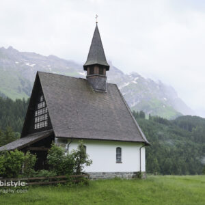 Appenzeller Land Schweiz Reisen Kreuzweg Kapelle mit Bergblick